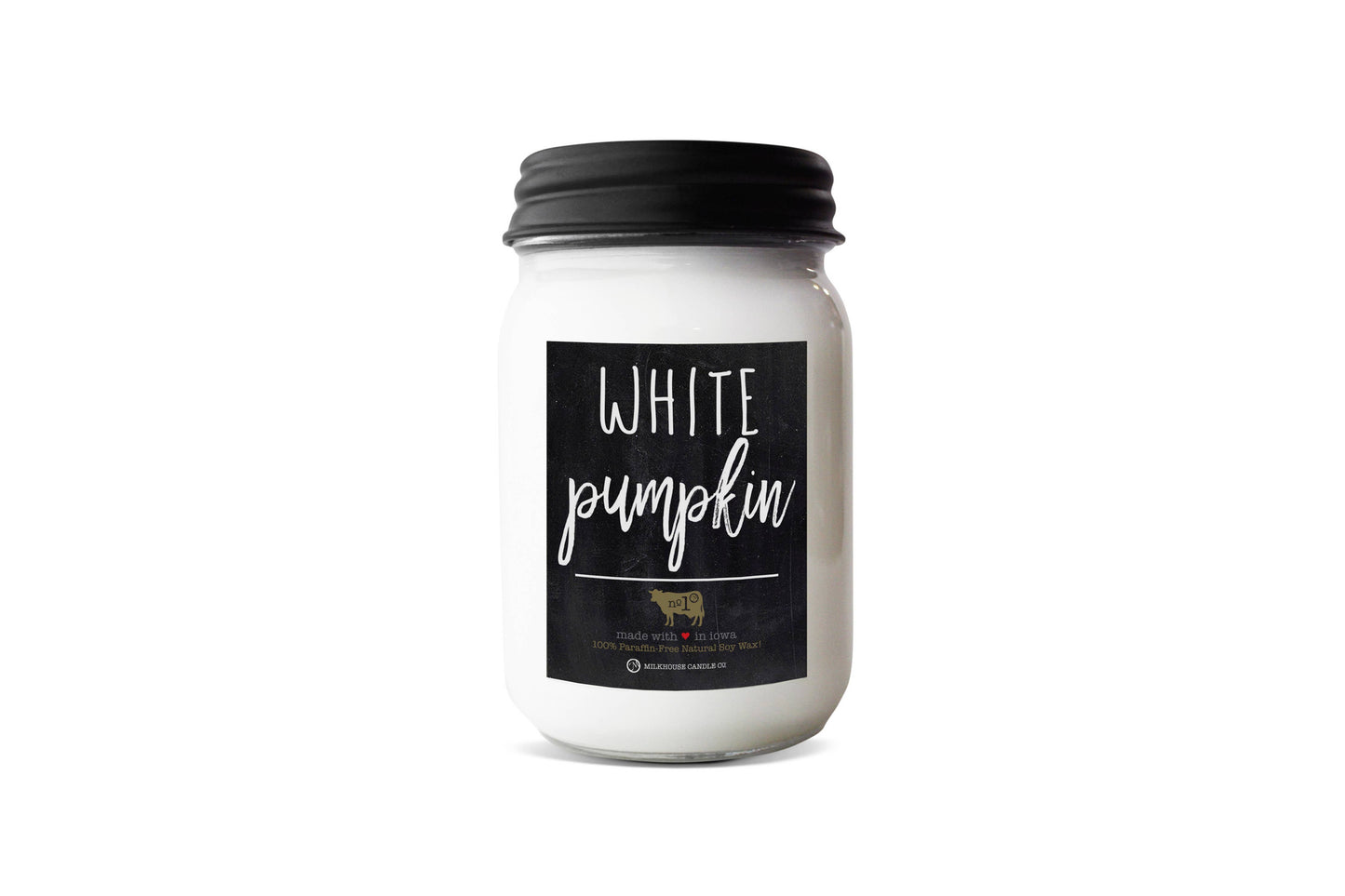 13 oz Mason Jar Fall Candle: White Pumpkin