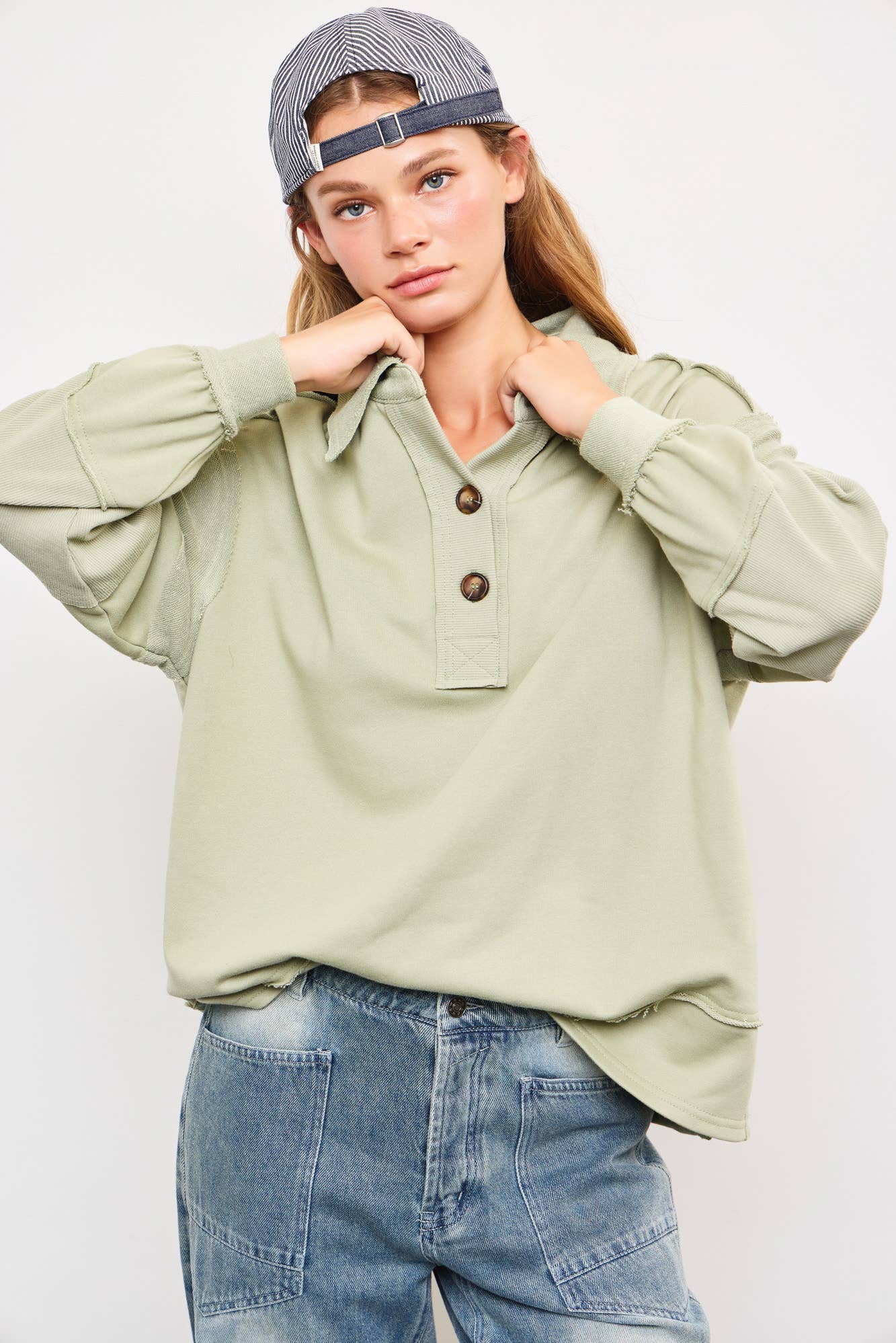 MUSTARD SEED WIDE V-NECK TOP