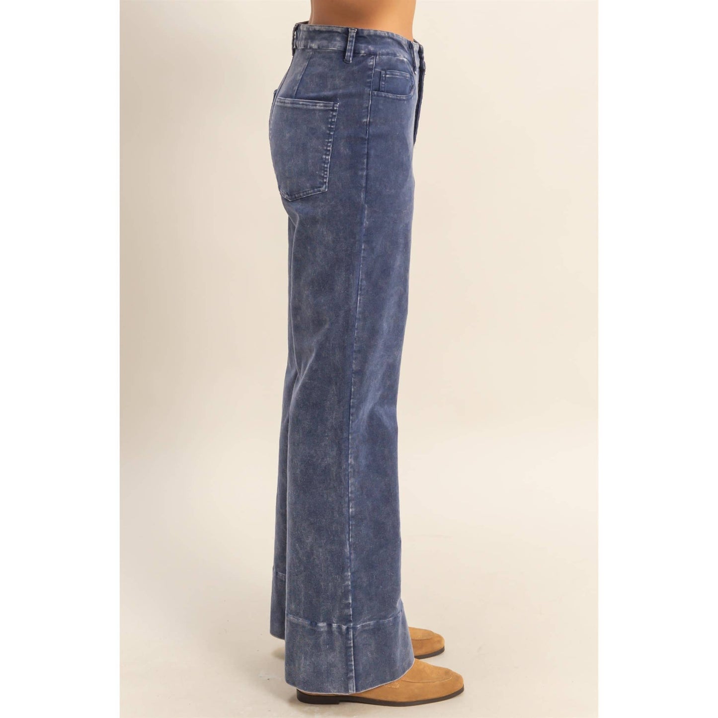 Hyfve Mineral Washed Casual Flare Pants