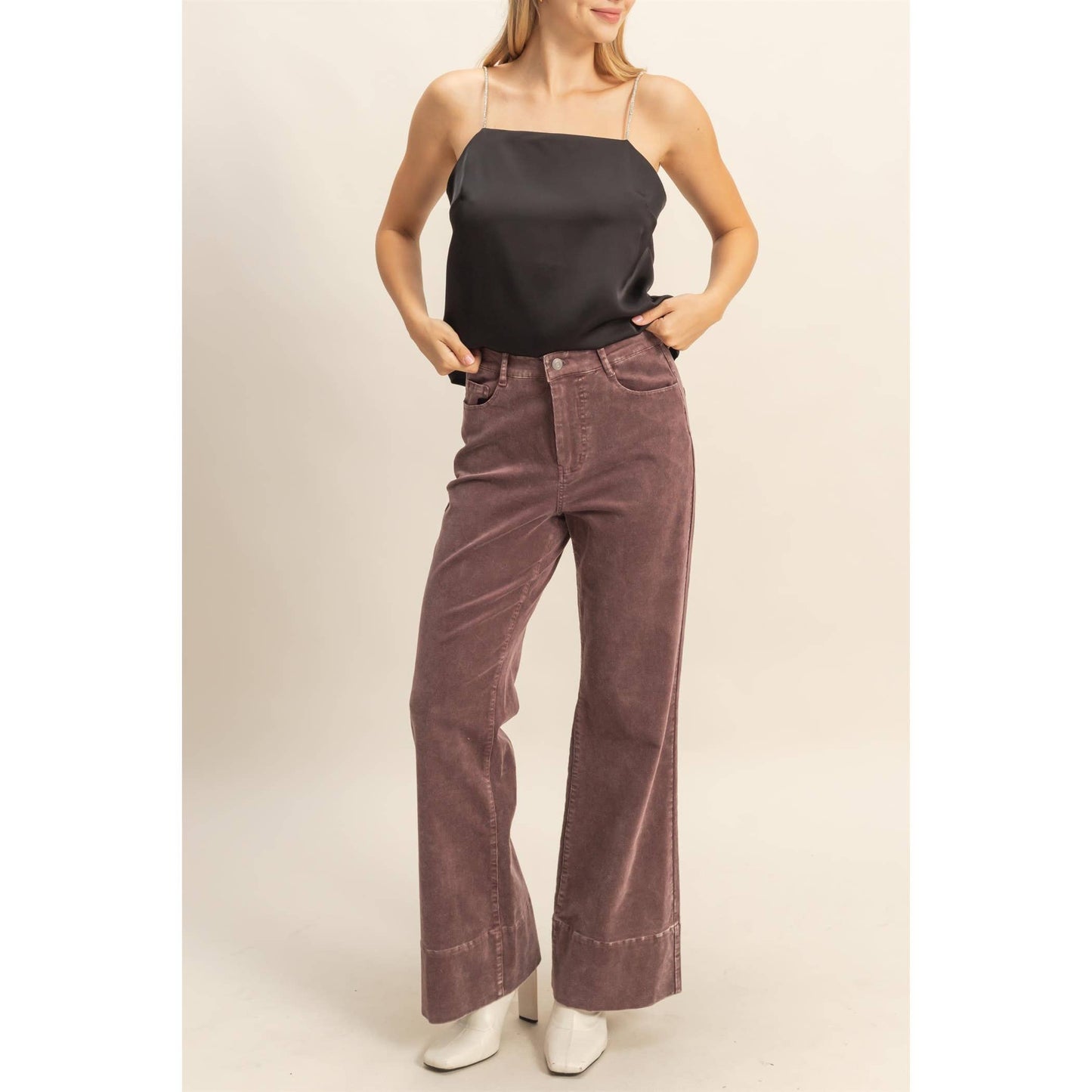 Hyfve Mineral Washed Casual Flare Pants