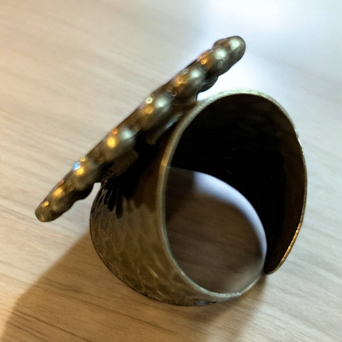 LV Round Rhinestone Ring