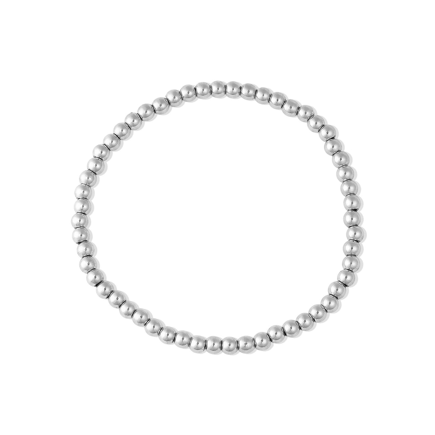 Stainless Steel Metal Bead Stretch Bracelet