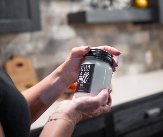 13 oz Mason Jar Fall Candle: Hello Fall