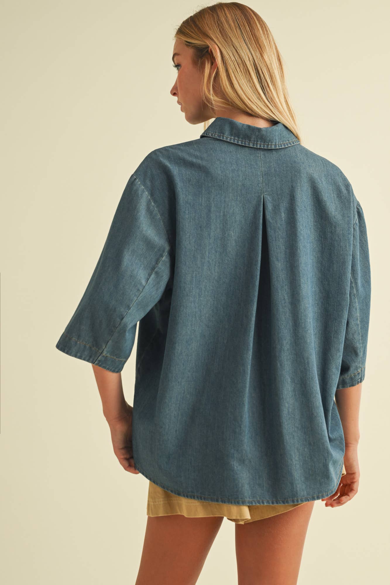 MUSTARD SEED BUTTON UP DENIM SHIRT TOP
