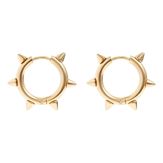 18K Gold PVD Stainless Steel Spike Hoop Earrings