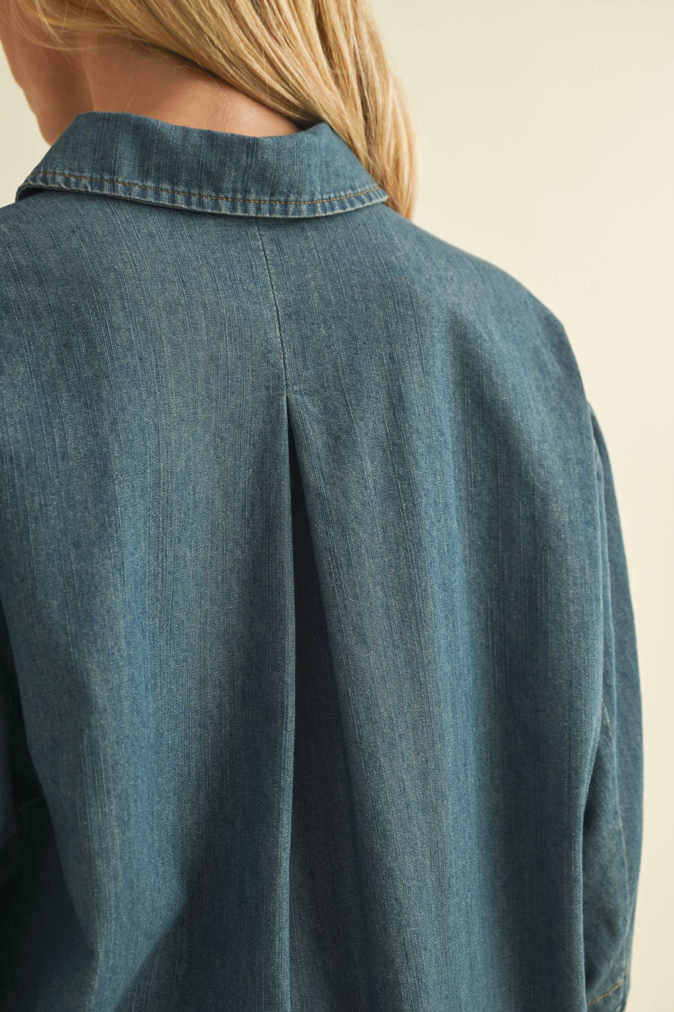 MUSTARD SEED BUTTON UP DENIM SHIRT TOP