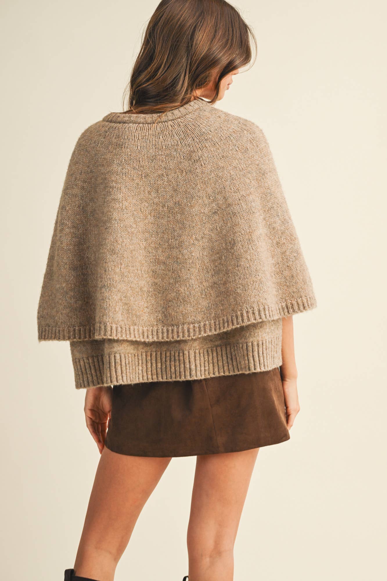 MUSTARD SEED BUTTON CLOSURE SWEATER CAPE CARDIGAN
