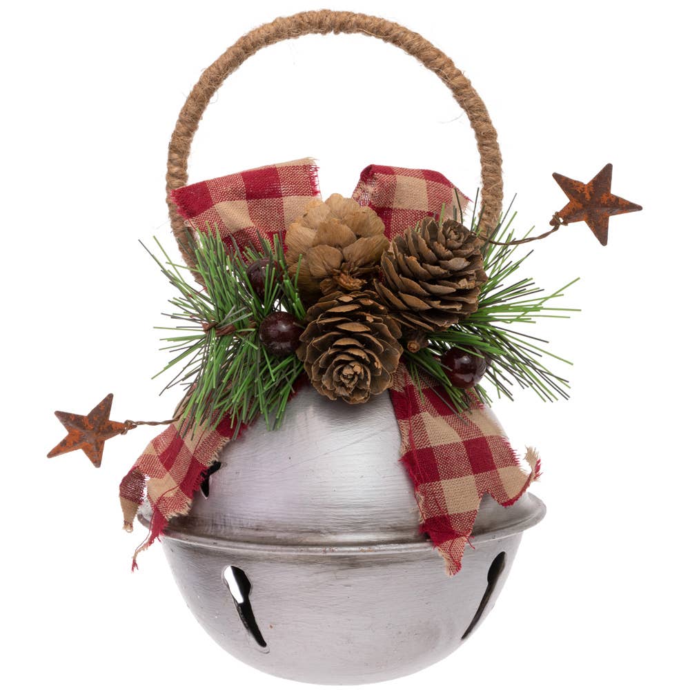 Lg Garland Silver Bell Christmas Ornament