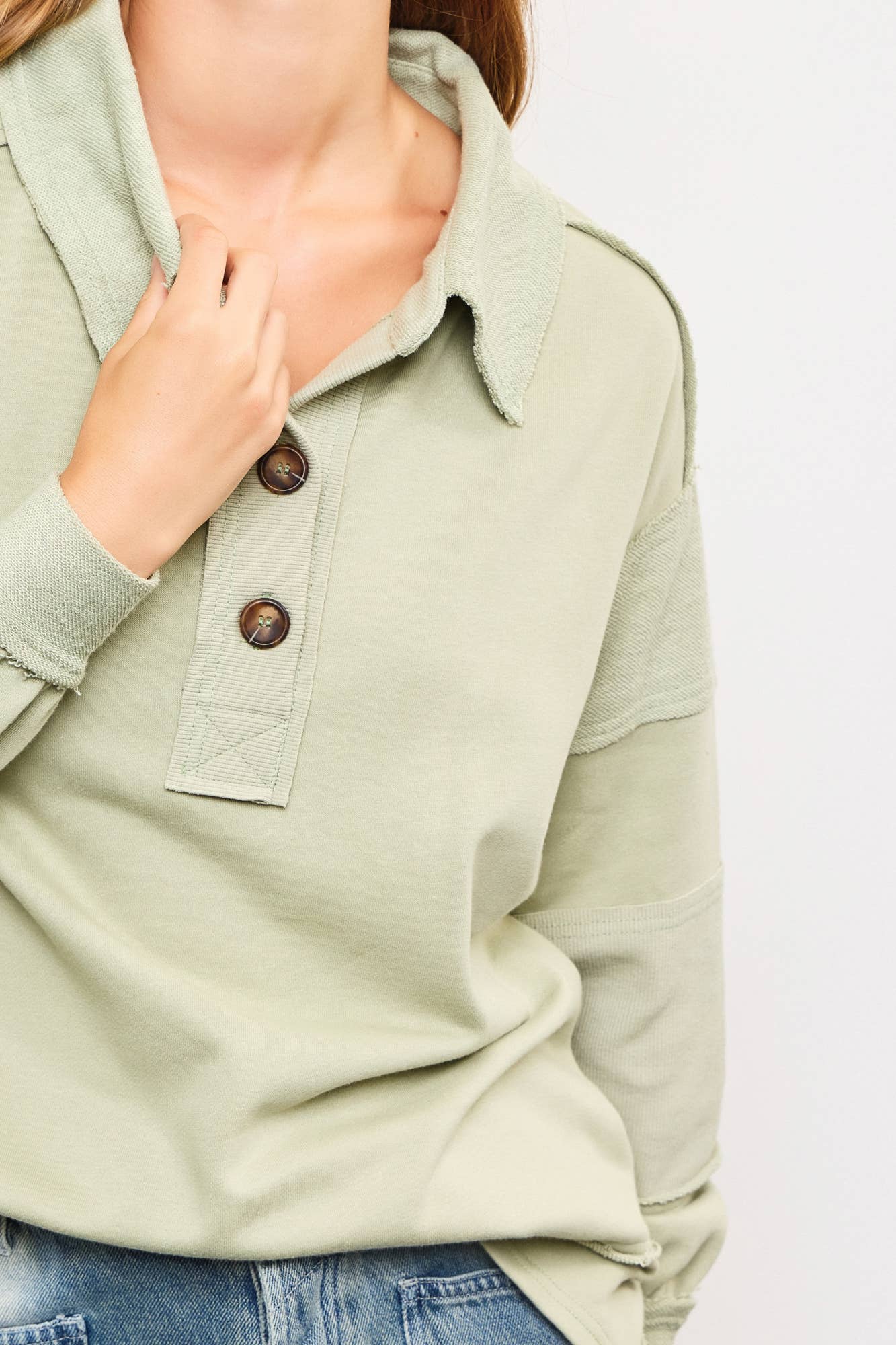 MUSTARD SEED WIDE V-NECK TOP