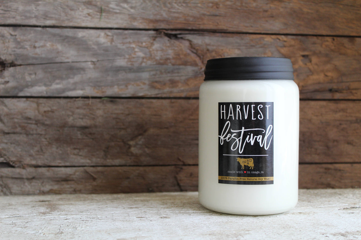 26 oz Farmhouse Jar Fall Candle: Harvest Festival