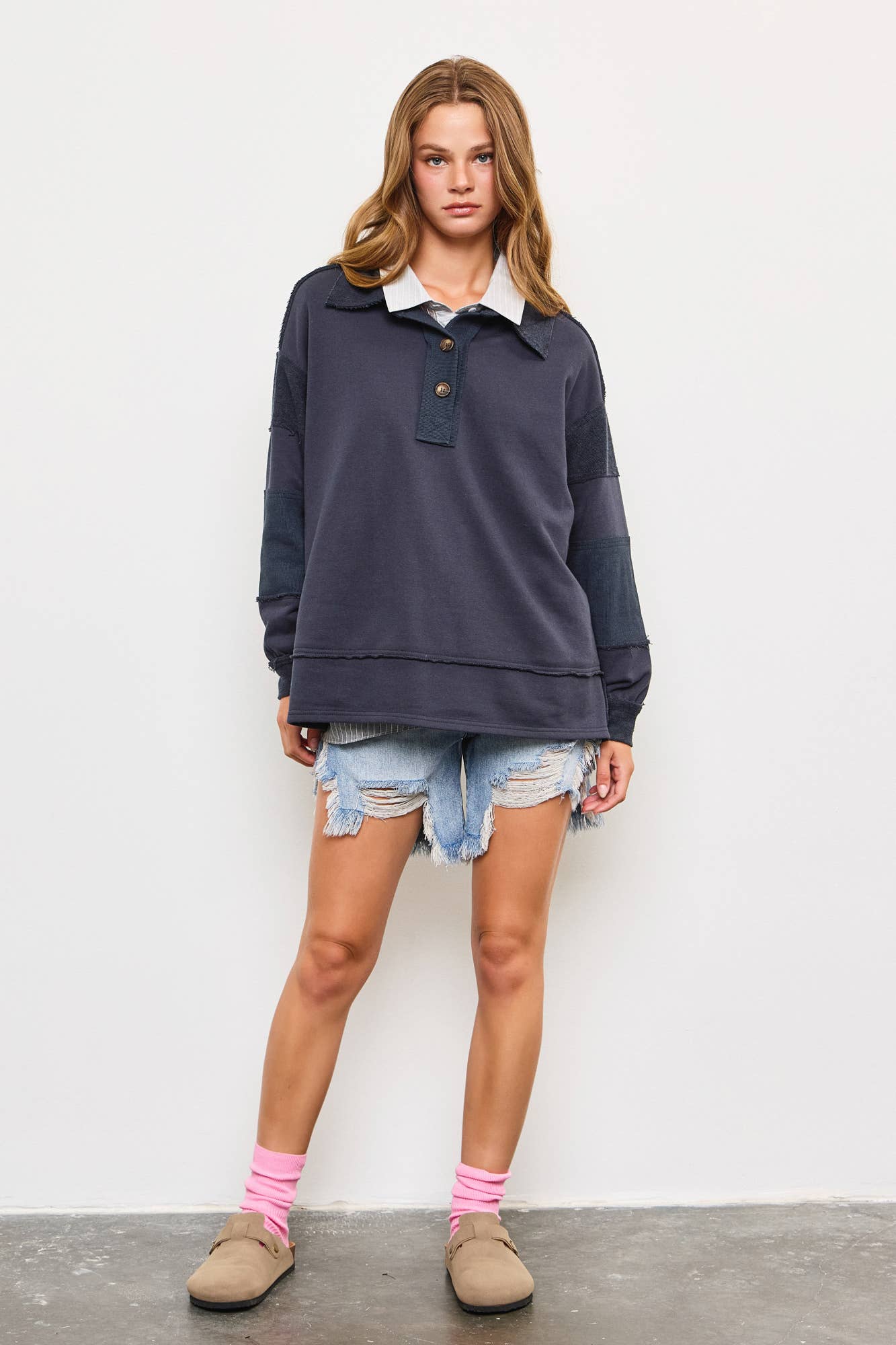 MUSTARD SEED WIDE V-NECK TOP