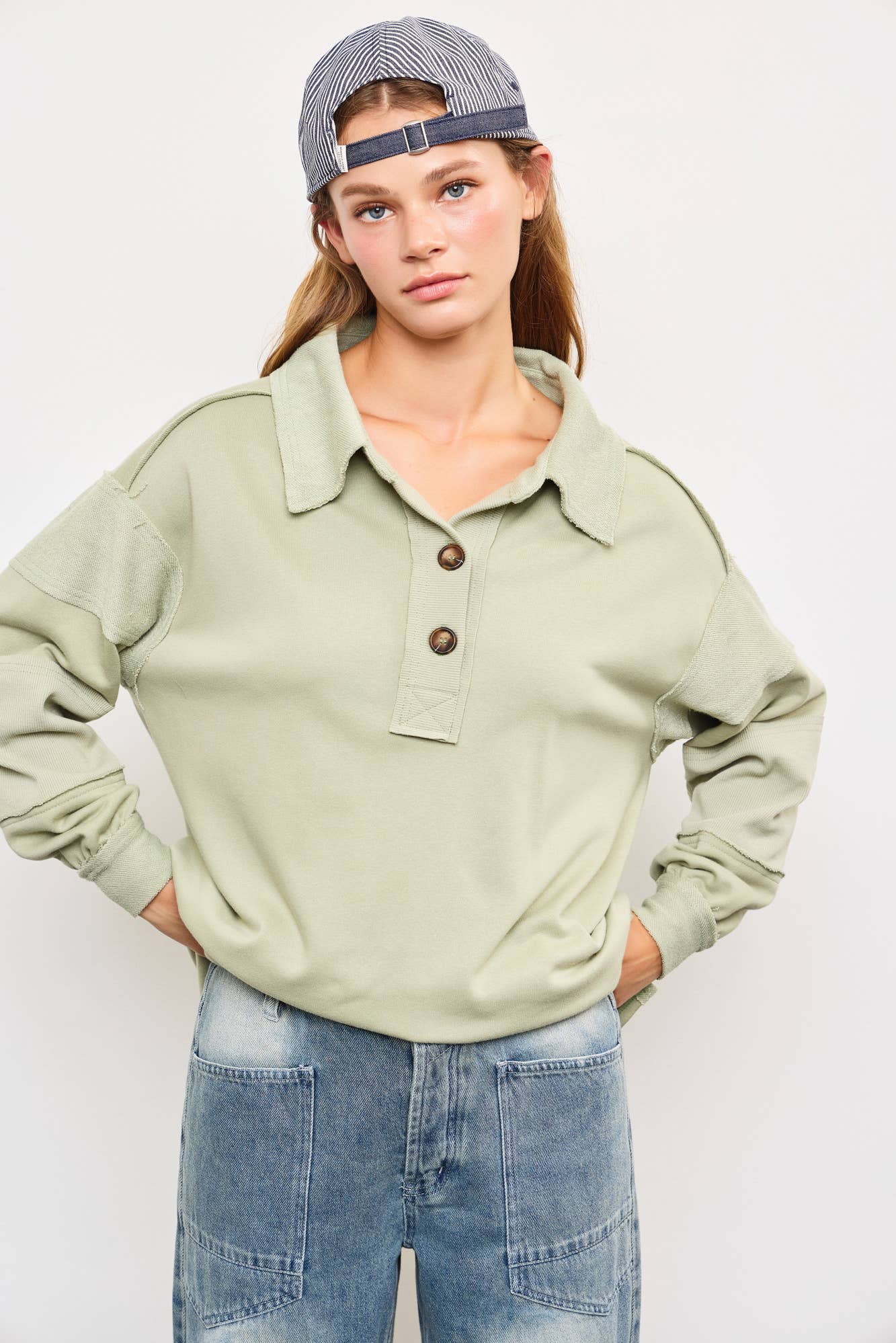 MUSTARD SEED WIDE V-NECK TOP
