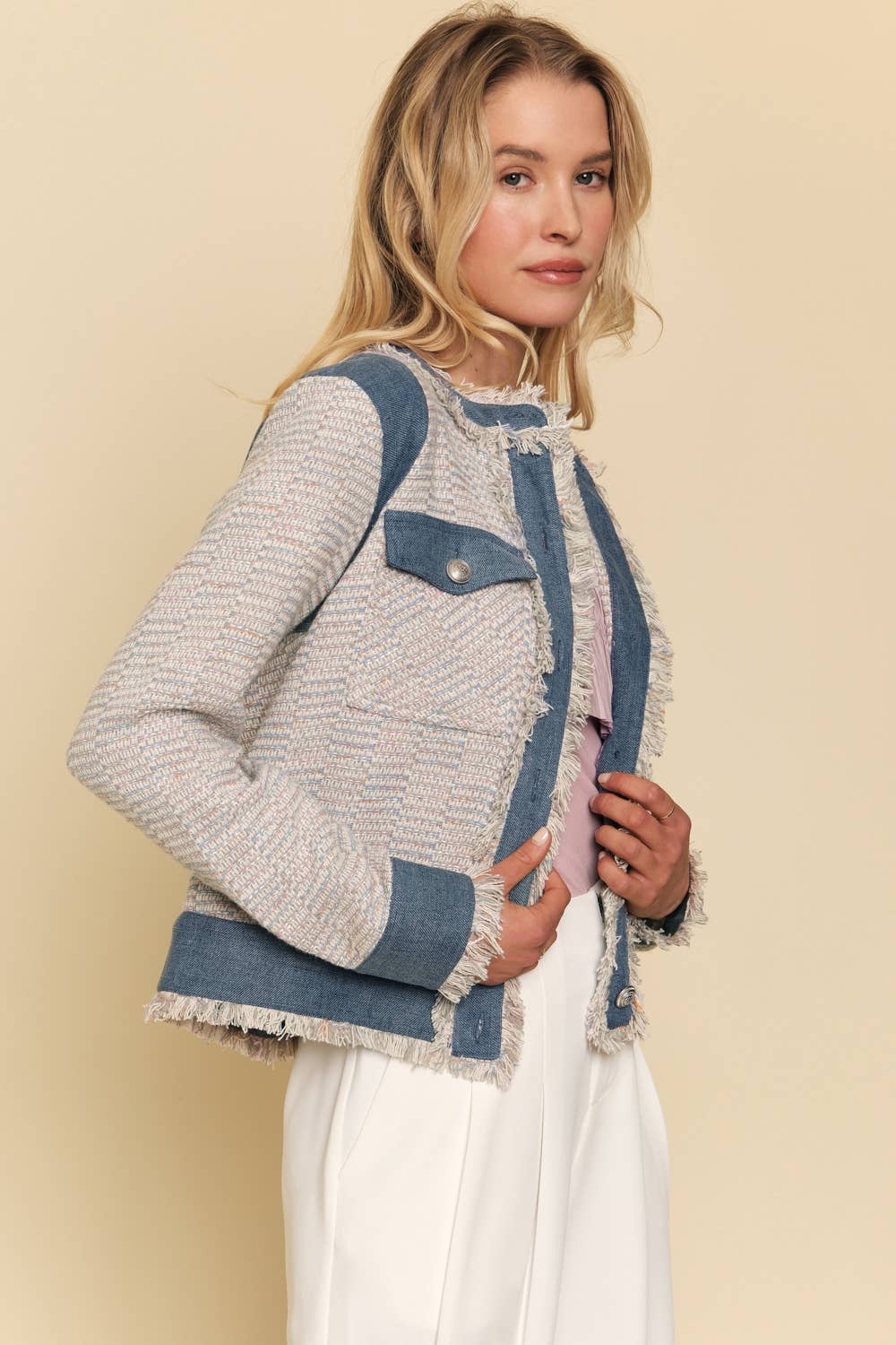 Mystree Denim Tweed Jacket