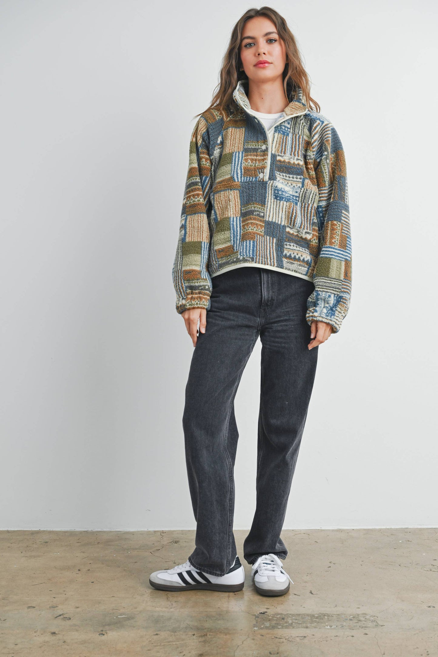 Buttermelon Patchwork Print Multicolor Sweatshirt - BMT7495