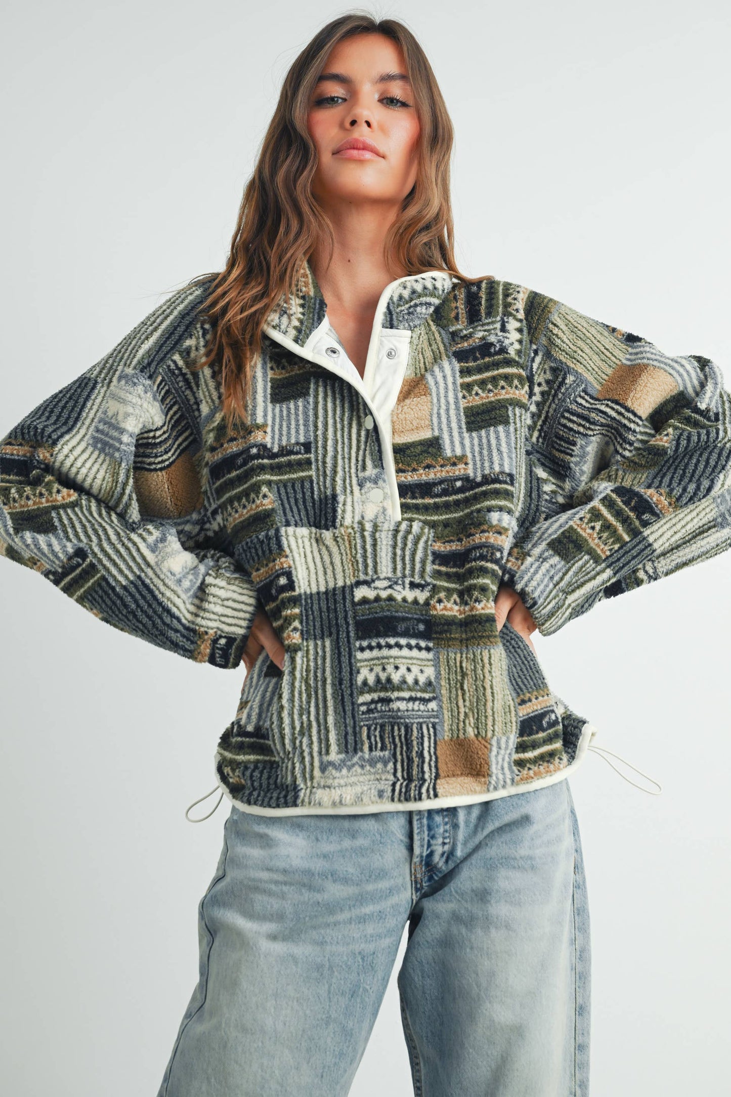 Buttermelon Patchwork Print Multicolor Sweatshirt - BMT7495