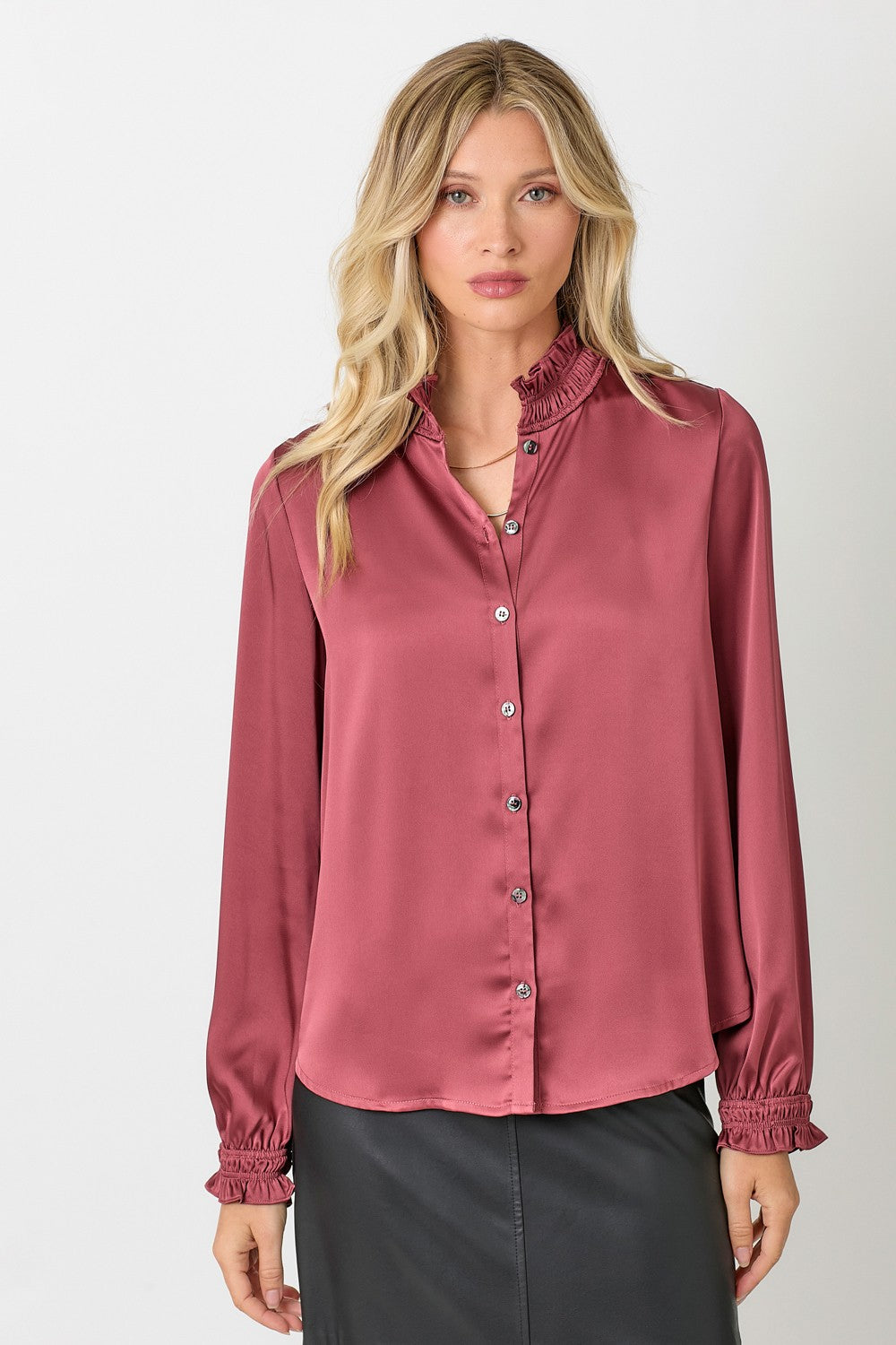 Mystree Ruffled Collar Blouse