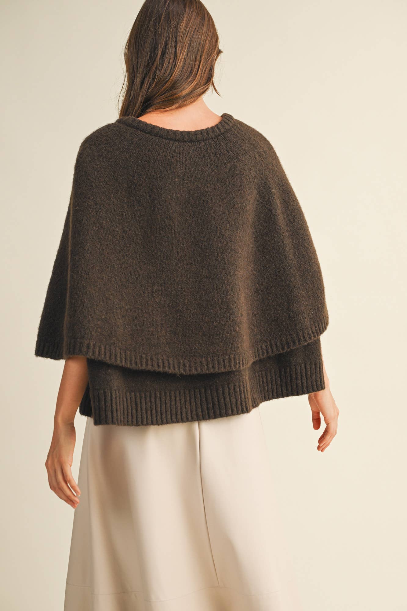 MUSTARD SEED BUTTON CLOSURE SWEATER CAPE CARDIGAN