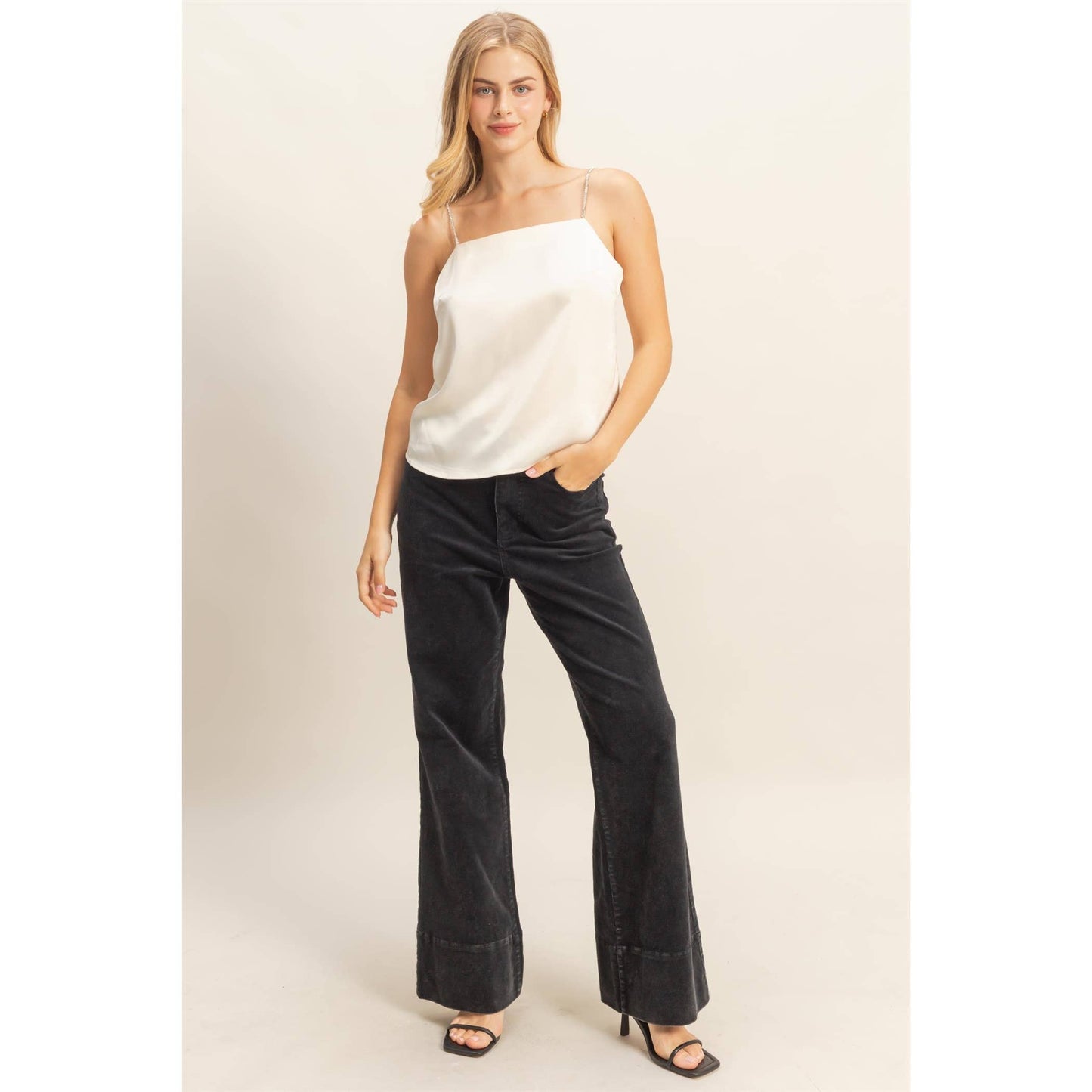 Hyfve Mineral Washed Casual Flare Pants