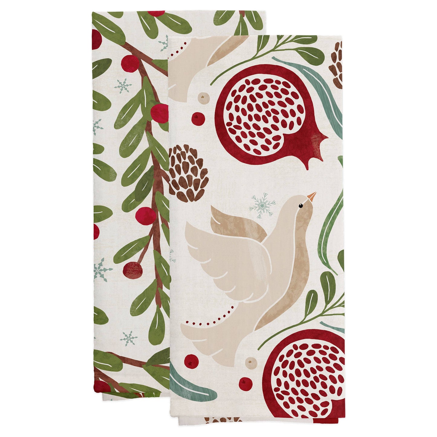 Winter Berry Cotton Tea Towels S/2 Christmas