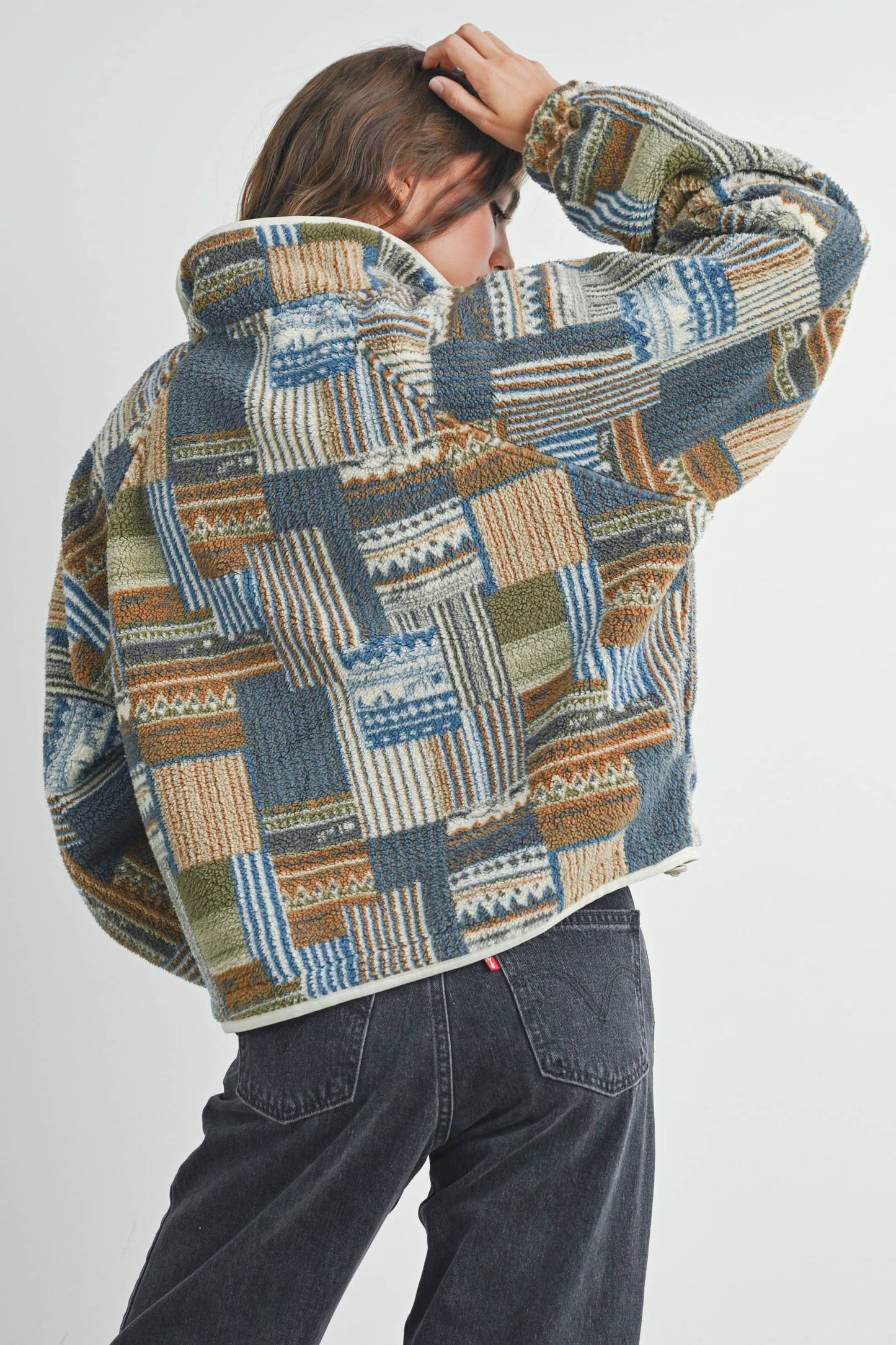 Buttermelon Patchwork Print Multicolor Sweatshirt - BMT7495