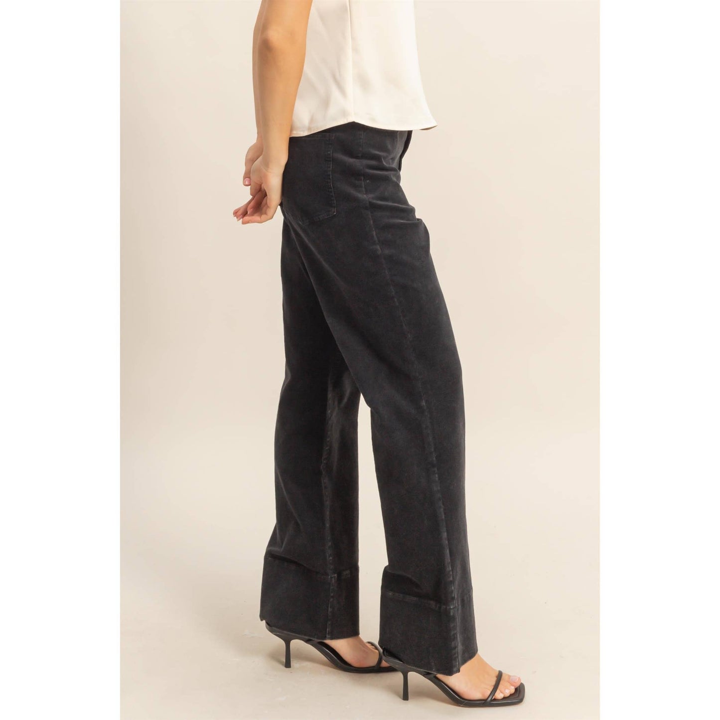 Hyfve Mineral Washed Casual Flare Pants