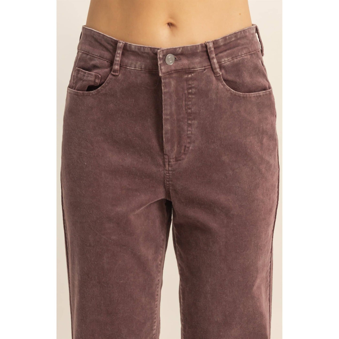Hyfve Mineral Washed Casual Flare Pants