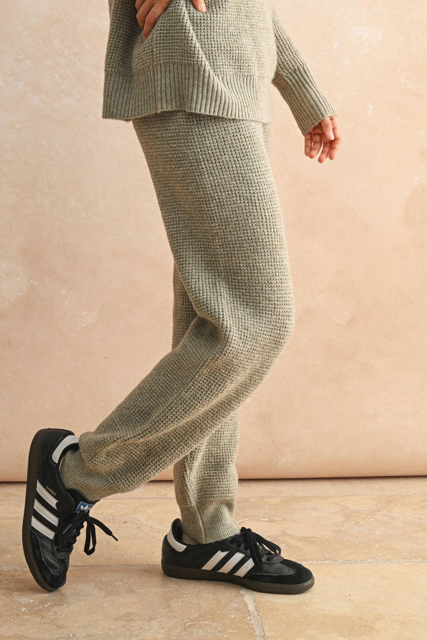 MIOU MUSE WAFFLE PATTERN SWEATER JOGGER PANTS