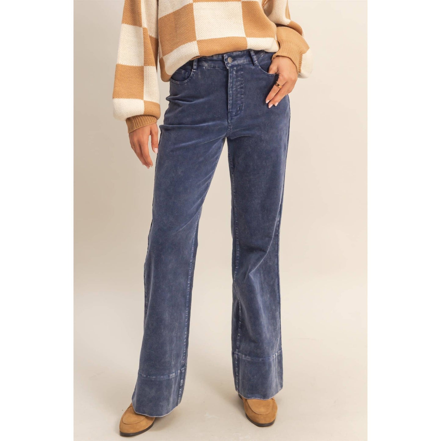 Hyfve Mineral Washed Casual Flare Pants