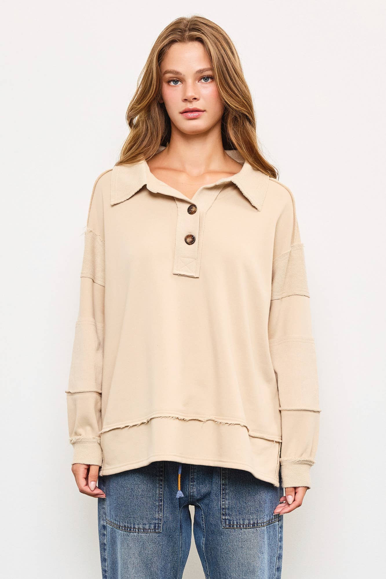 MUSTARD SEED WIDE V-NECK TOP