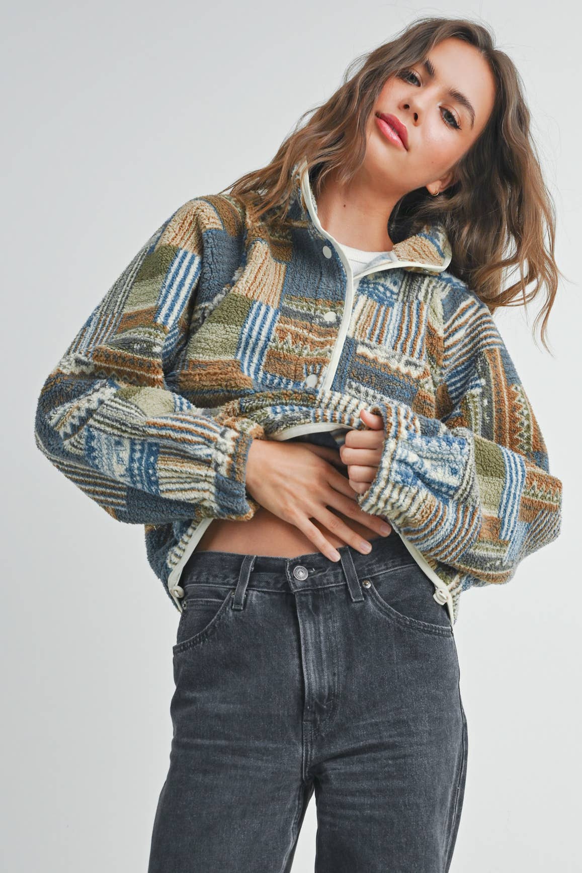 Buttermelon Patchwork Print Multicolor Sweatshirt - BMT7495