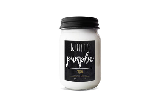 13 oz Mason Jar Fall Candle: White Pumpkin