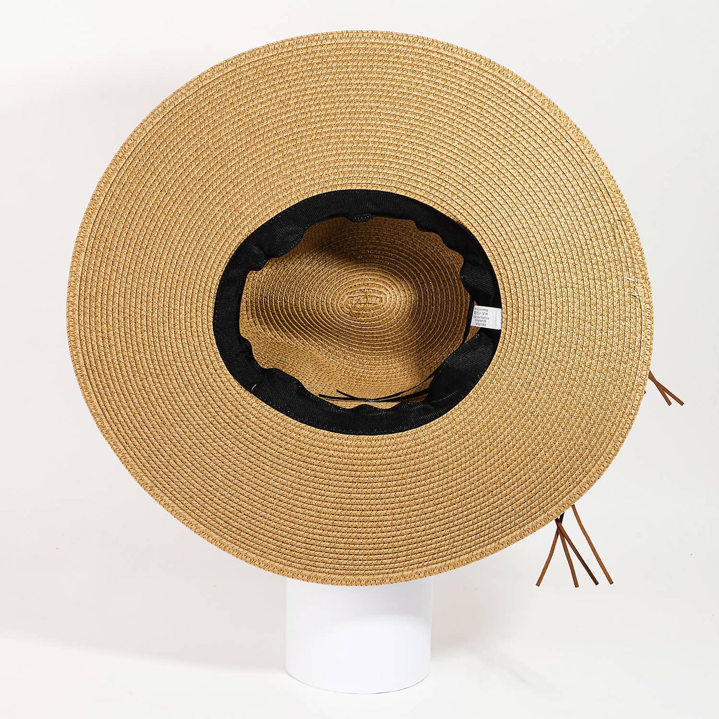 Beaded Leather Band Straw Hat