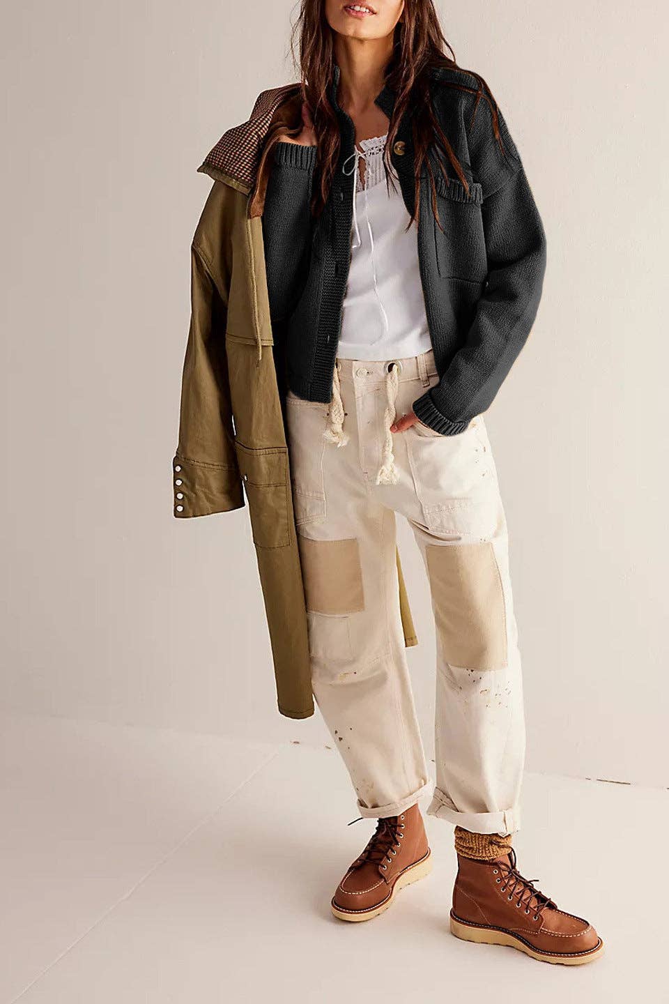 Stand Collar Button Cardigan DPC2626