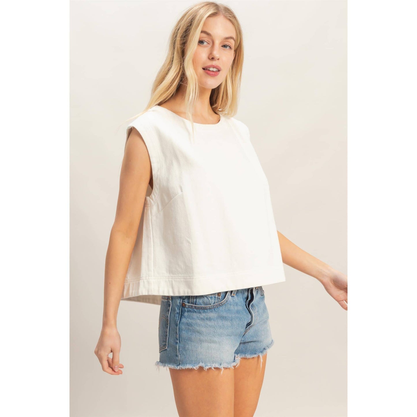 Sleeveless Denim Top