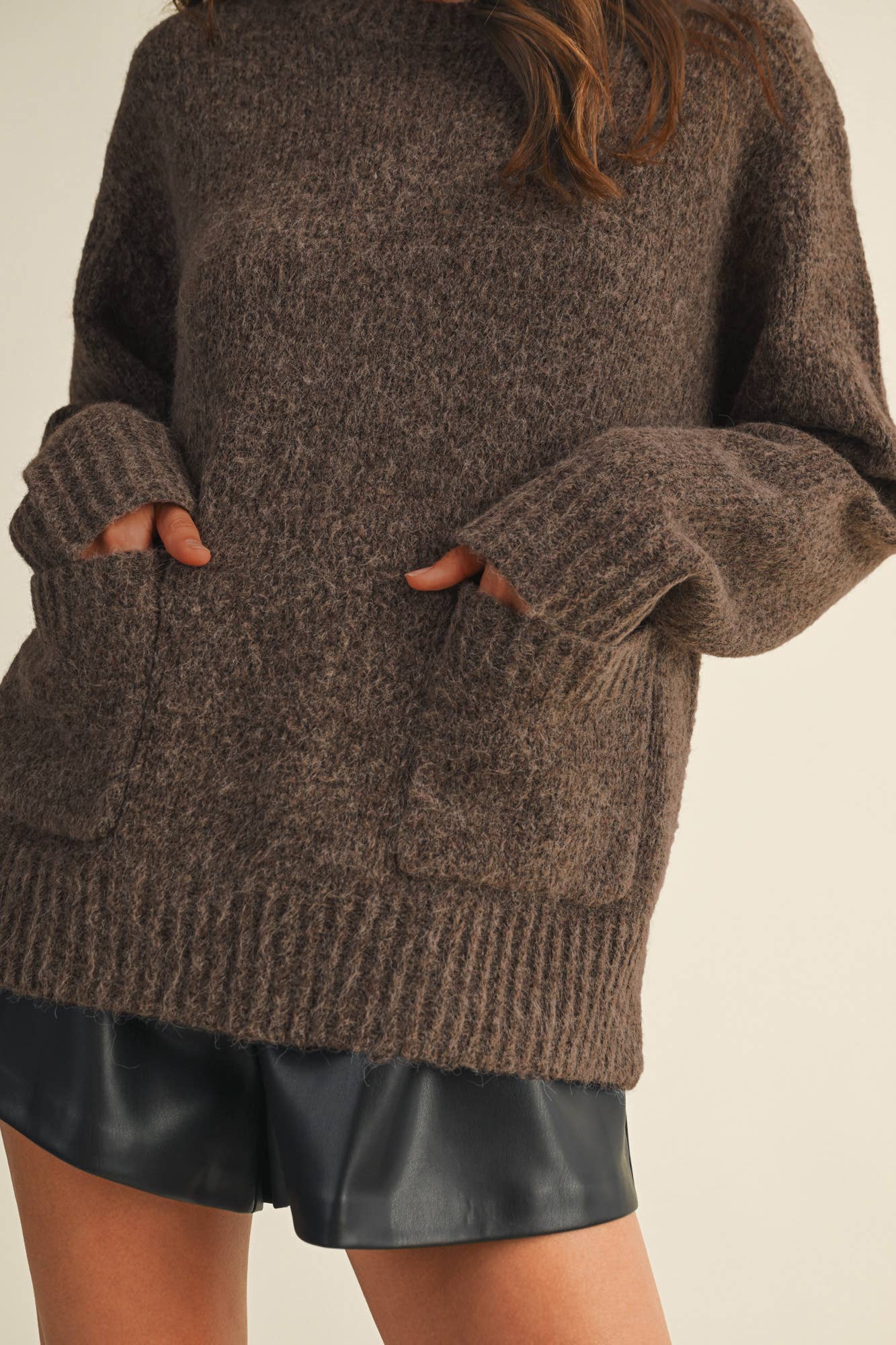 MUSTARD SEED FRONT PATCH POCKET SWEATER TOP