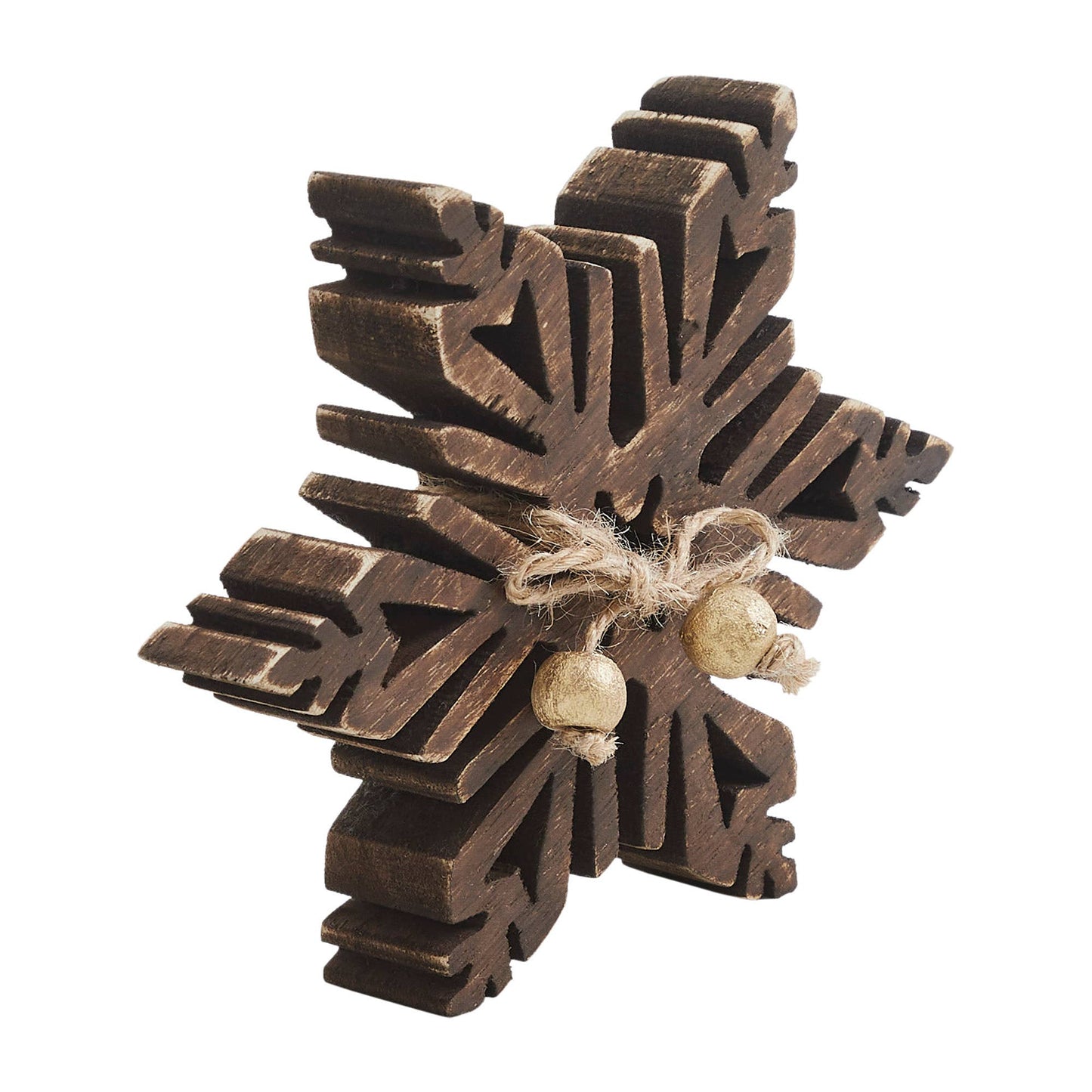 Dark Wooden Snowflake 5.75x5.75x1
