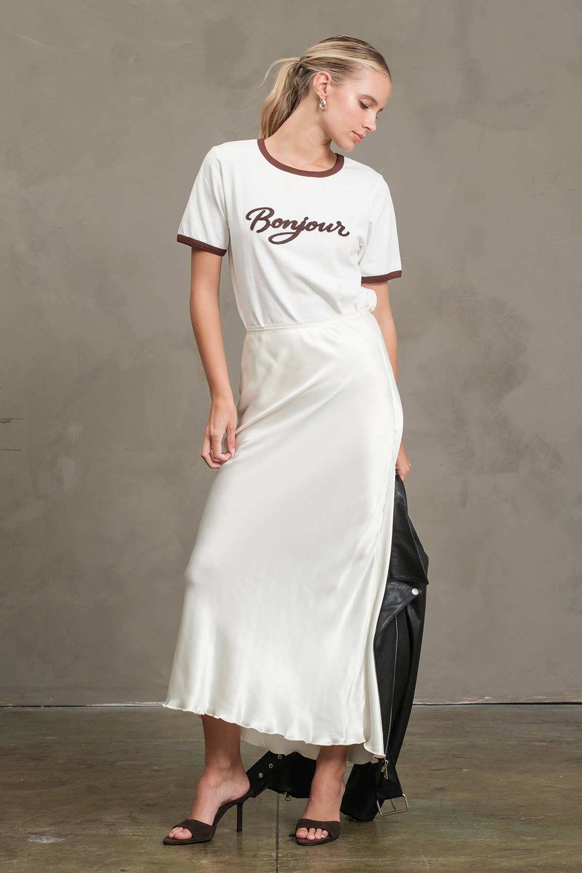 Bonjour Contrast Ringer Tee  By Raisonnel