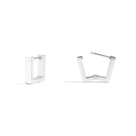 18K Gold PVD Stainless Steel Square Huggie Earrings