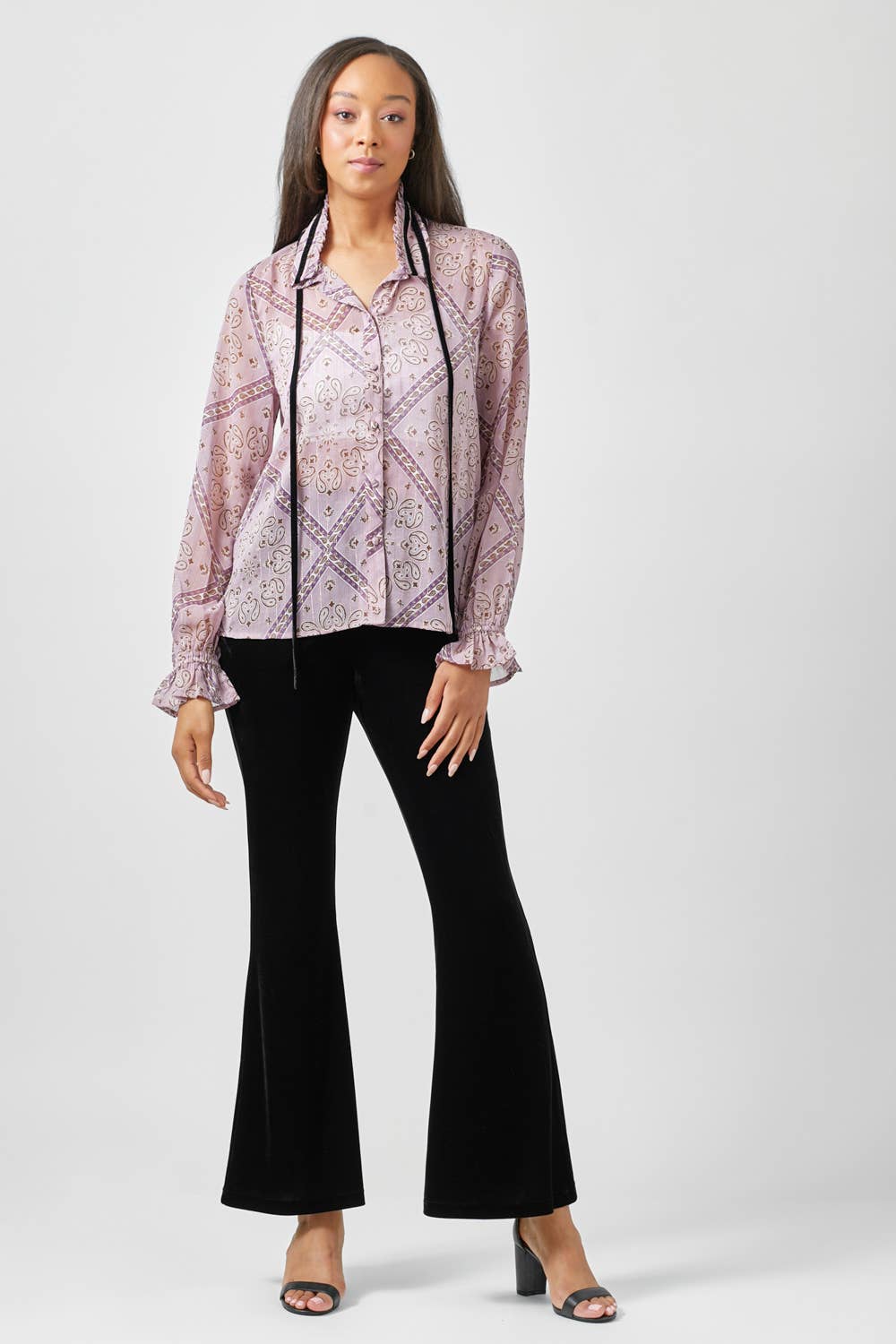 Mystree Tie Neck Blouse