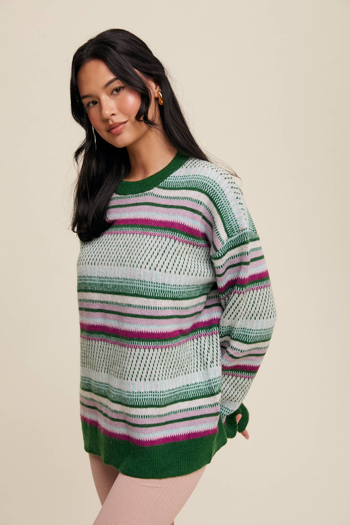 Striped Knit Pullover Sweater By Listicle
