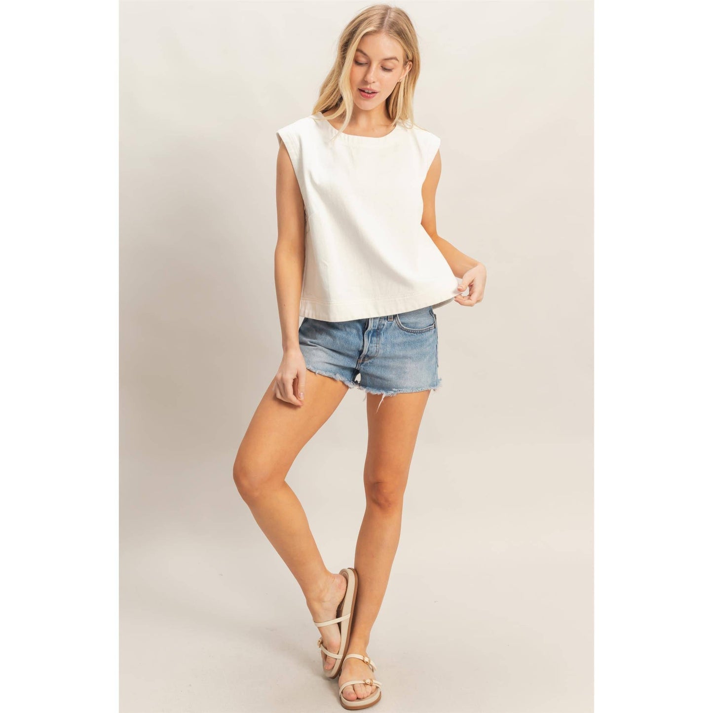 Sleeveless Denim Top