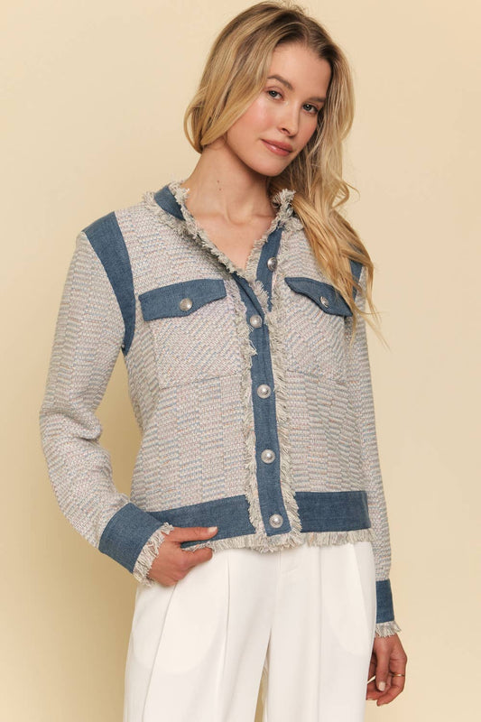 Mystree Denim Tweed Jacket