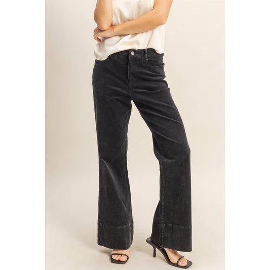 Hyfve Mineral Washed Casual Flare Pants