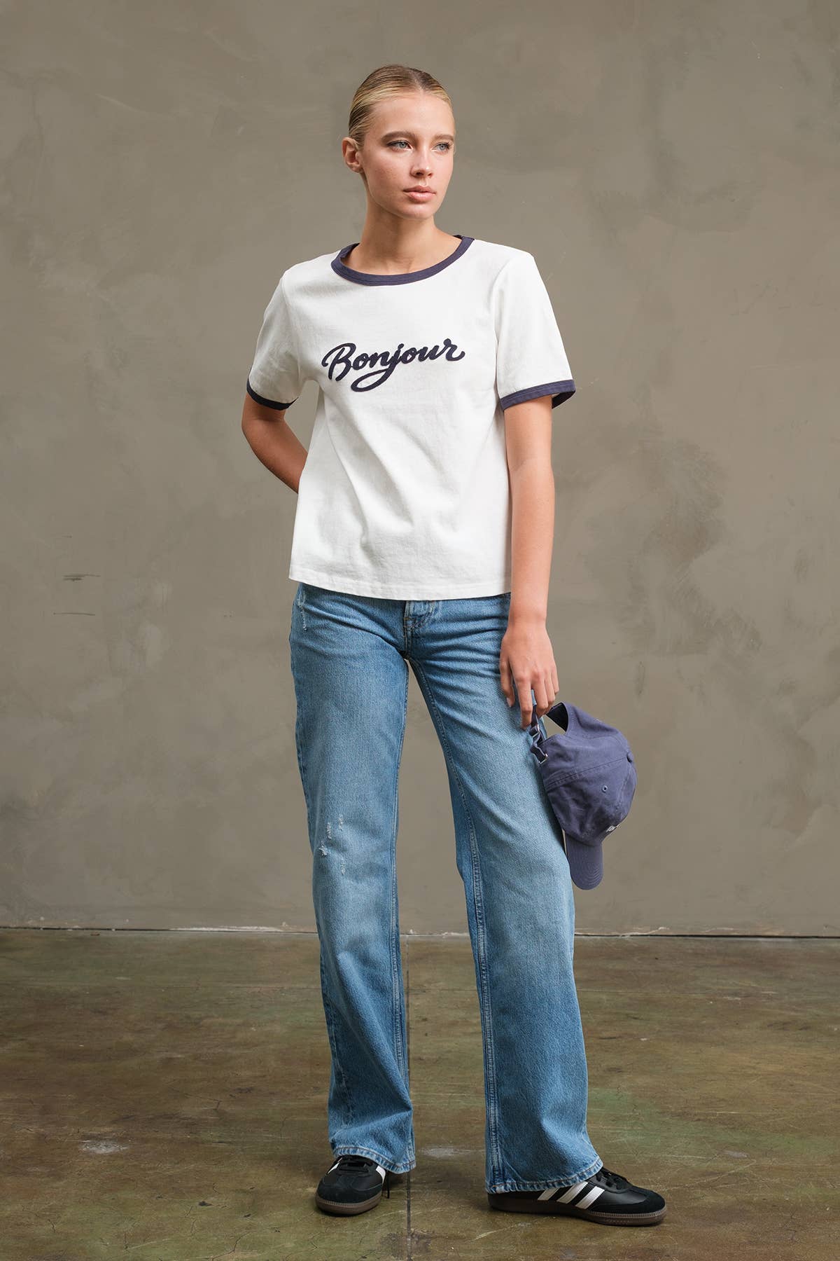 Bonjour Contrast Ringer Tee  By Raisonnel