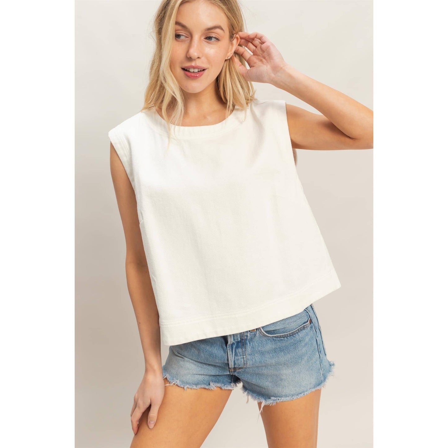 Sleeveless Denim Top