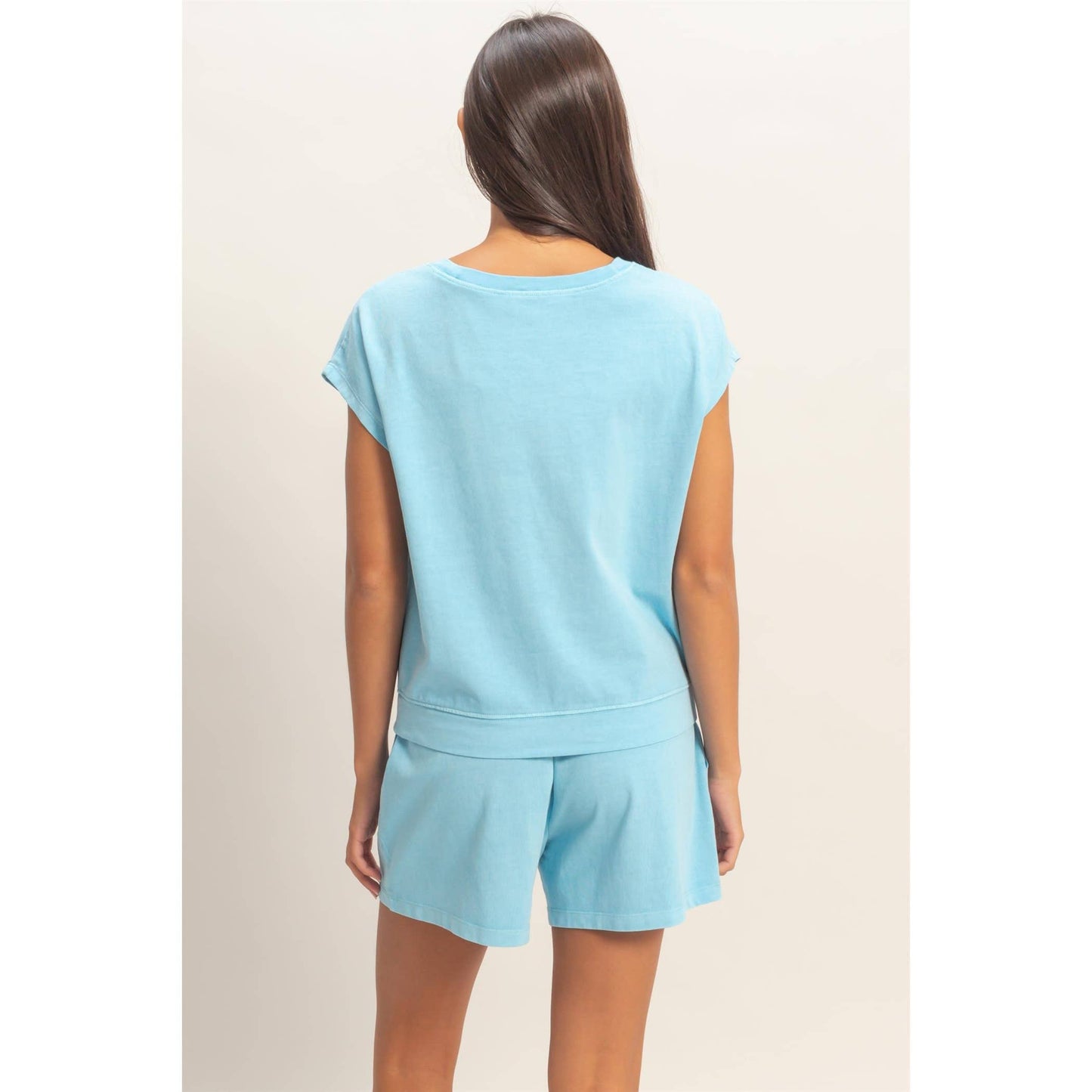 Sleeveless Crew Neck Top and Shorts Set