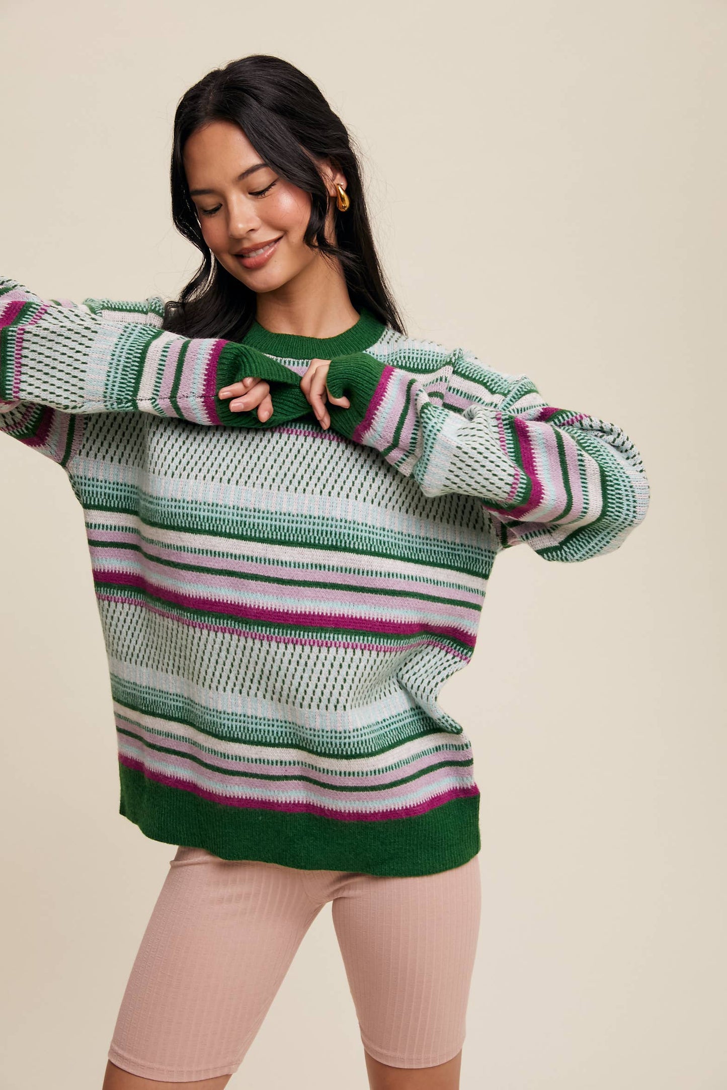 Striped Knit Pullover Sweater By Listicle