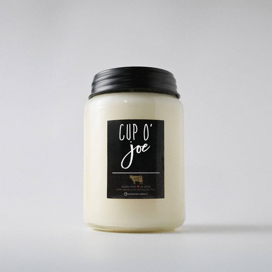 26 oz Farmhouse Jar Candle: Cup O'Joe