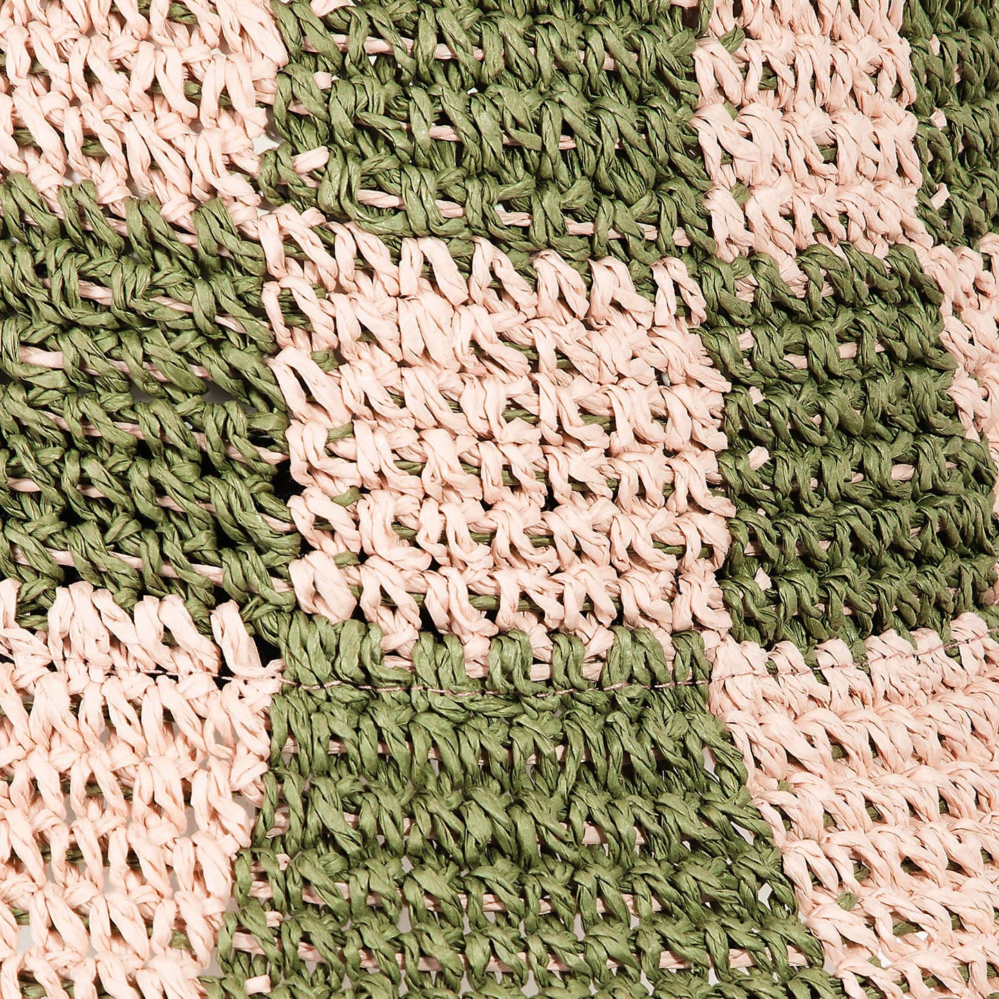 Straw Braided Checkered Bucket Hat