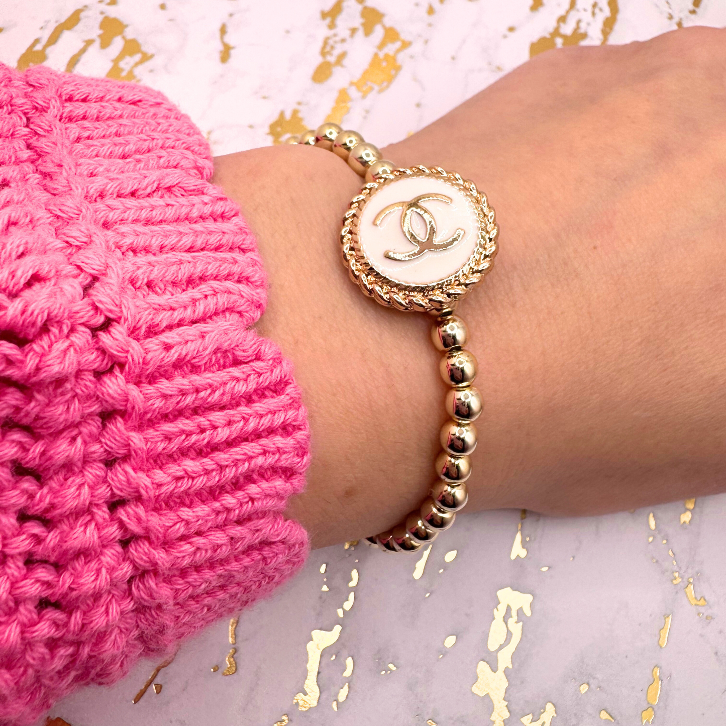 CC 14K GF 5mm Beaded Bracelet